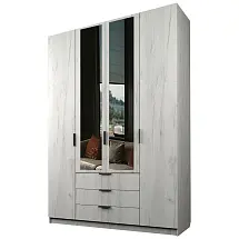 Шкаф ЭКОН распашной 4-х дверный с 3-мя ящиками с 2-мя зеркалами